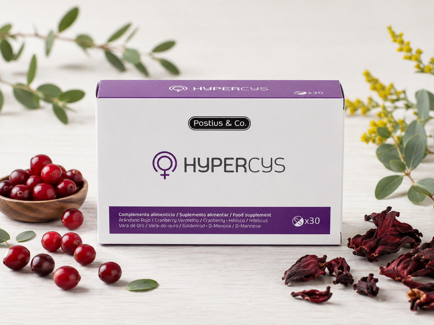 HyperCys Dr. Postius suplemento para el cuidado del sistema urinario y el bienestar diario.