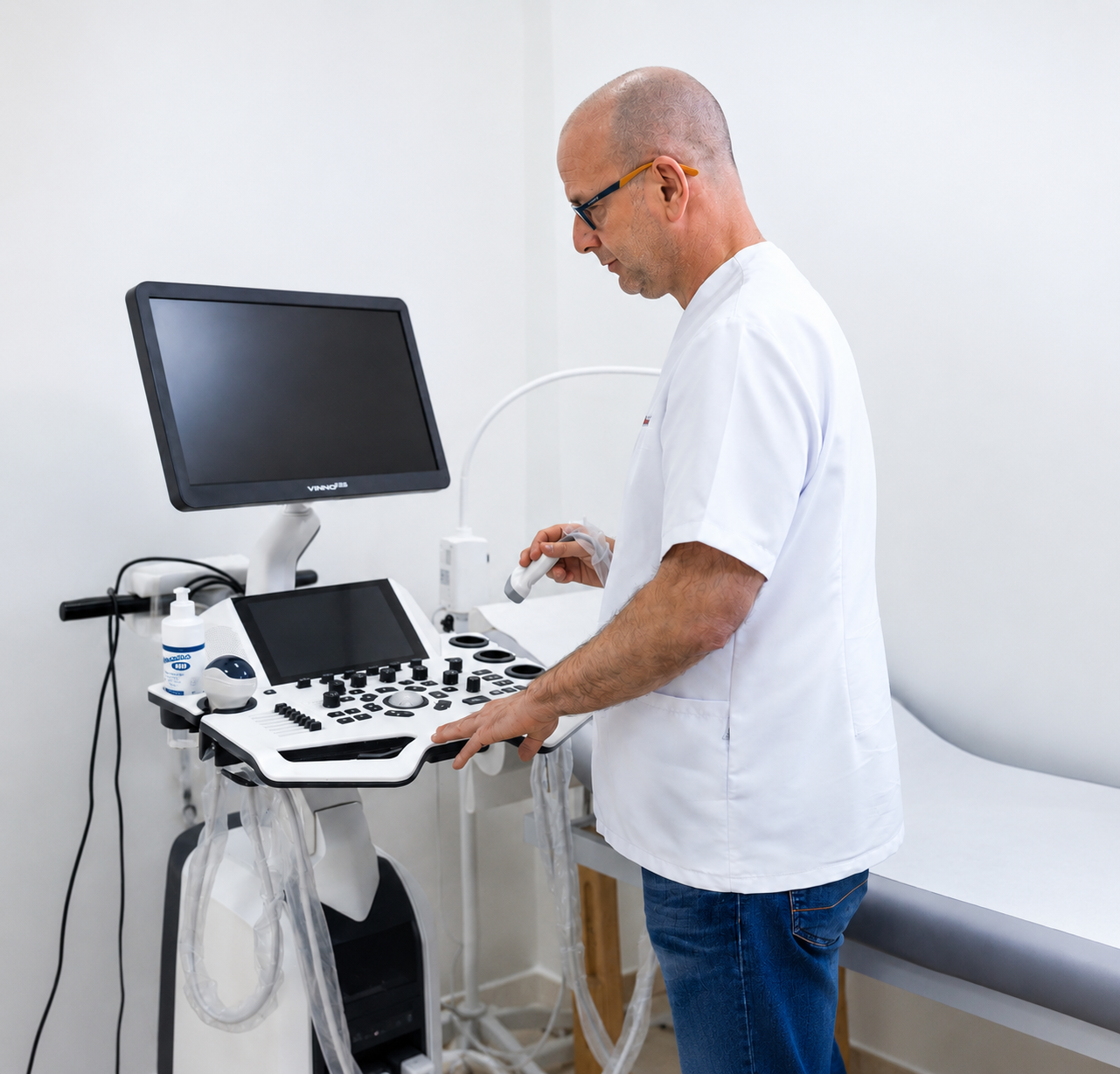 Tecnología médica de la Unidad de Urología y Andrología del Centro Médico Doctor Postius